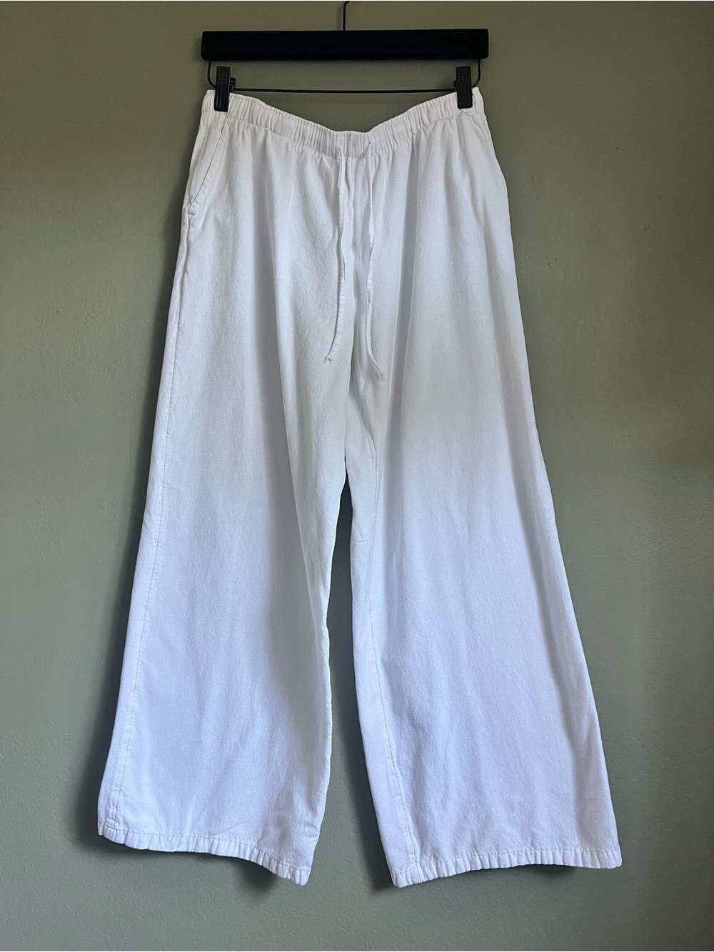 White linen pants